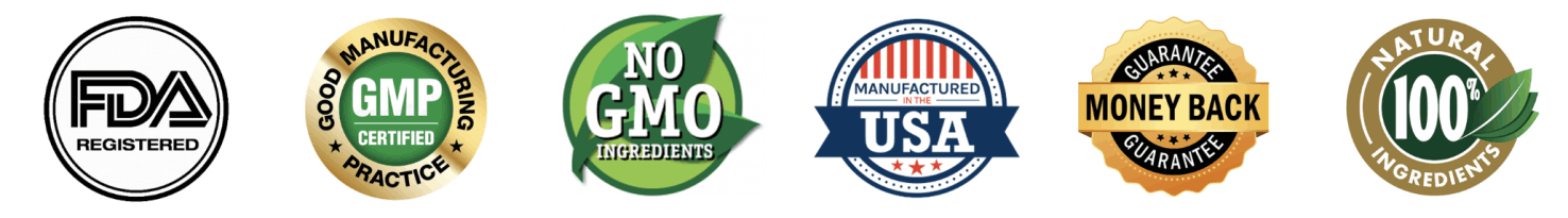 LeanJoy FDA registered GMP certified non-GMO trust badges